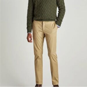 Faconnable Men's Flat Front Khaki Chinos in Size 44